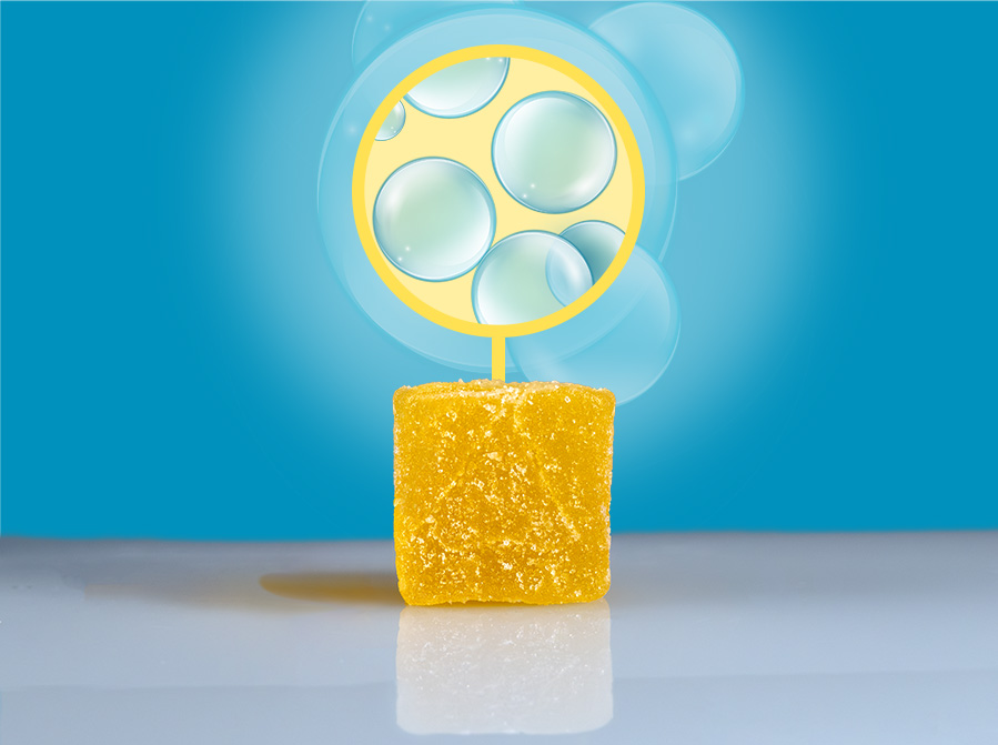 gummy with large molecule